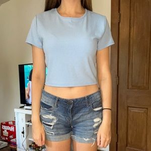 Blue crop top